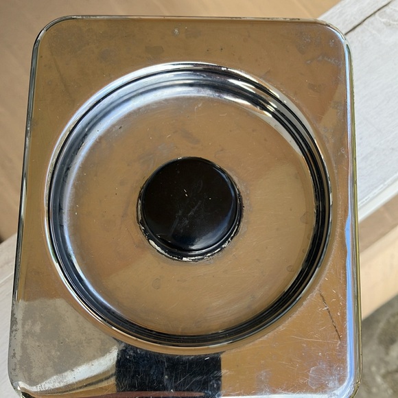 Beauty Ware by Lincoln Chrome Tea Cannister w. Lid 6.15x4.5x5" - Picture 3 of 17